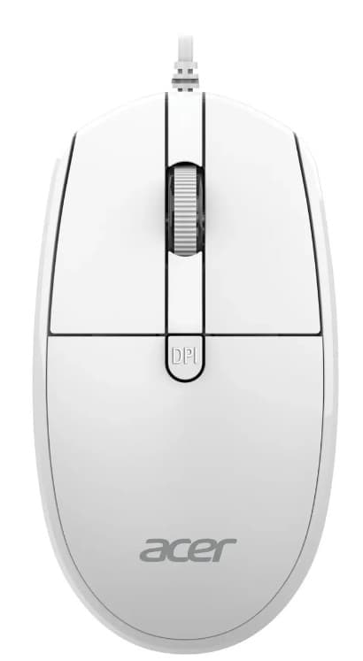 Мышь Acer OMW401 белый оптическая 2000dpi silent USB 4but (ZL.MCEEE.030)