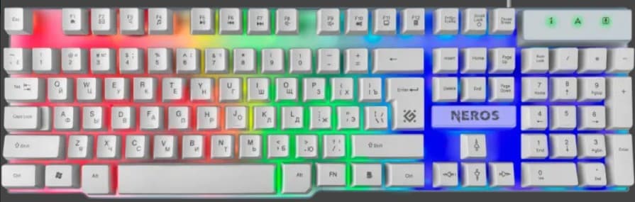 Клавиатура Defender NEROS GK-147 RU White (45147) с радужной подсветкой