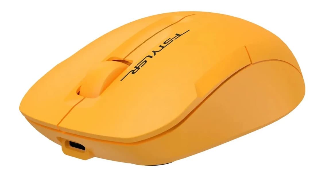 Мышь беспроводная A4Tech FStyler FG15C Air2 желтый, 1200 dpi, 3кн, встр. Аккум., 109x64x36mm, 70g, Desk+Air