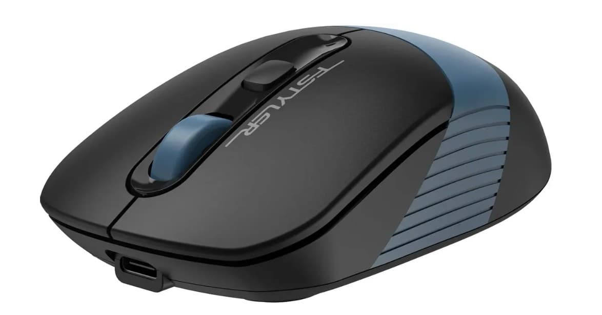 Мышь беспроводная A4Tech Fstyler FB10CS черный/синий, Bluetooth/Radio, встр. Аккумулятор, бесшумная, 2000dpi, 108х64х64мм