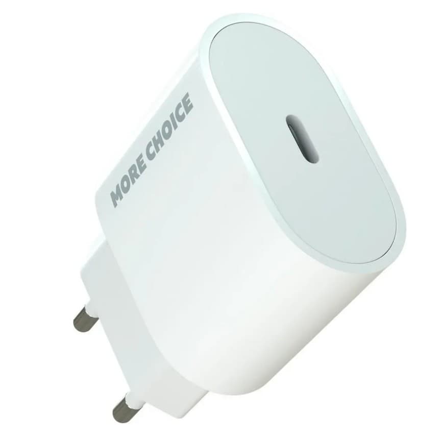 Сетевое зарядное устройство More choice NC65 (White) PD 25W 1Type-C 3.0A быстрая зарядка