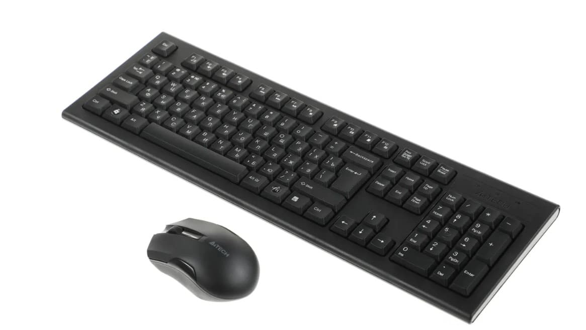 Беспроводной комплект клавиатура + мышь A4Tech 3000NS черный, Multimedia