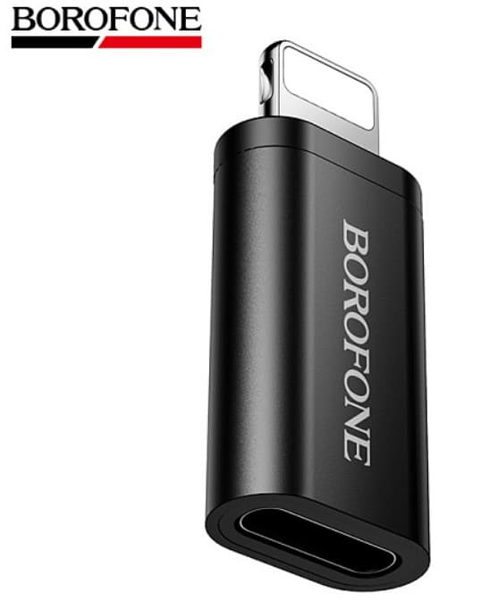 Адаптер USB 2.0 Lightning 8-pin на Type-C Borofone BV26A Black