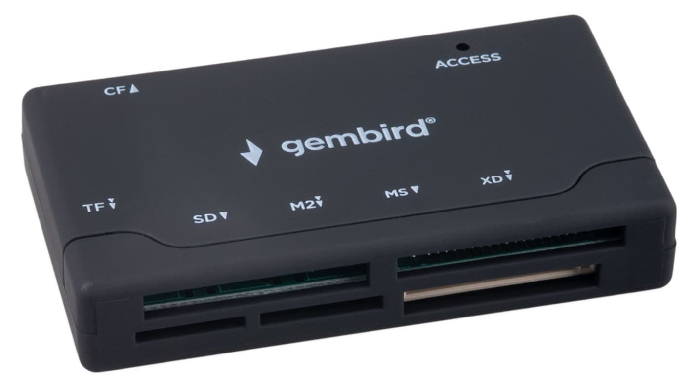 Кардридер Gembird FD2-MSD-4 6в1, Внешний, All-in-one (CFI, CFII,XD, SD(HC), MMC, MMC Plus, SecureMMC, MS,MS PRO, M2, microSD(HC)/TF
