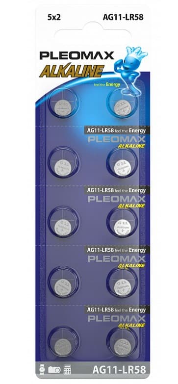 Батарейка SAMSUNG PLEOMAX AG11, LR58, LR721, G11, 162, GP62A, 362, SR721W