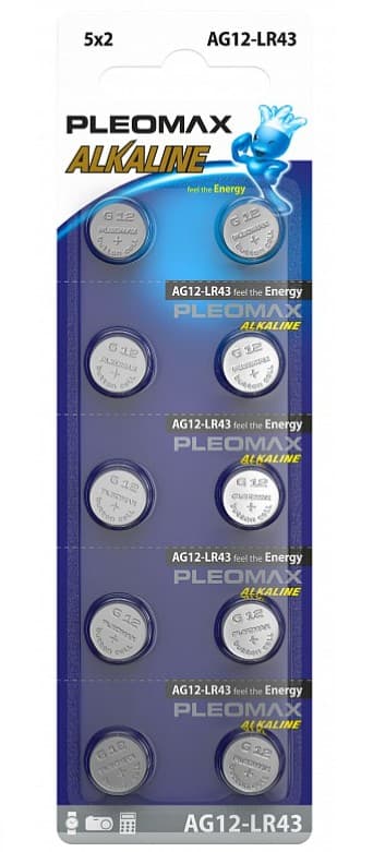 Батарейка SAMSUNG PLEOMAX AG12, LR43, LR1142, G12, 186, GP86A, 386, SR43W