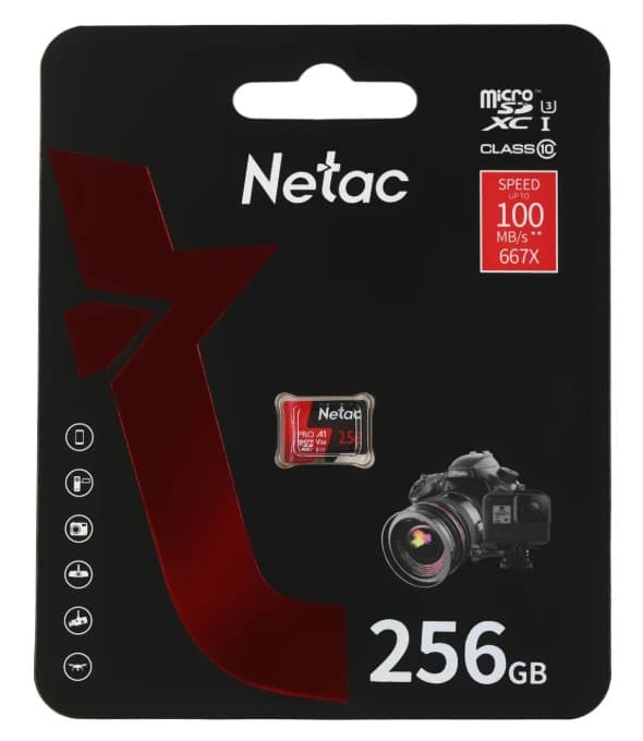 Карта памяти MicroSDXC 256GB UHS-I NETAC P500 ULTRA (NT02P500ULT-256G-S) 100 Мб/с