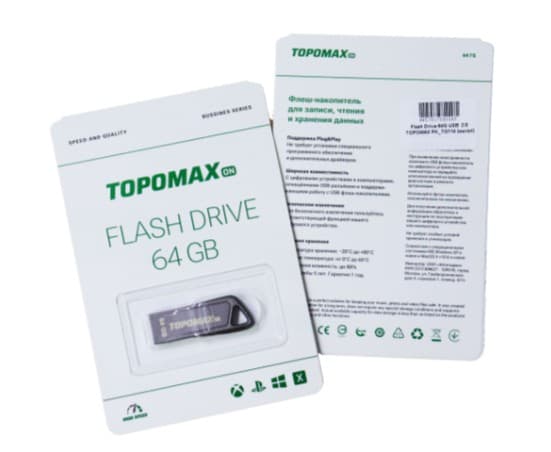 Накопитель USB 64 GB USB 2.0 TOPOMAX PK_TG114 (метал)