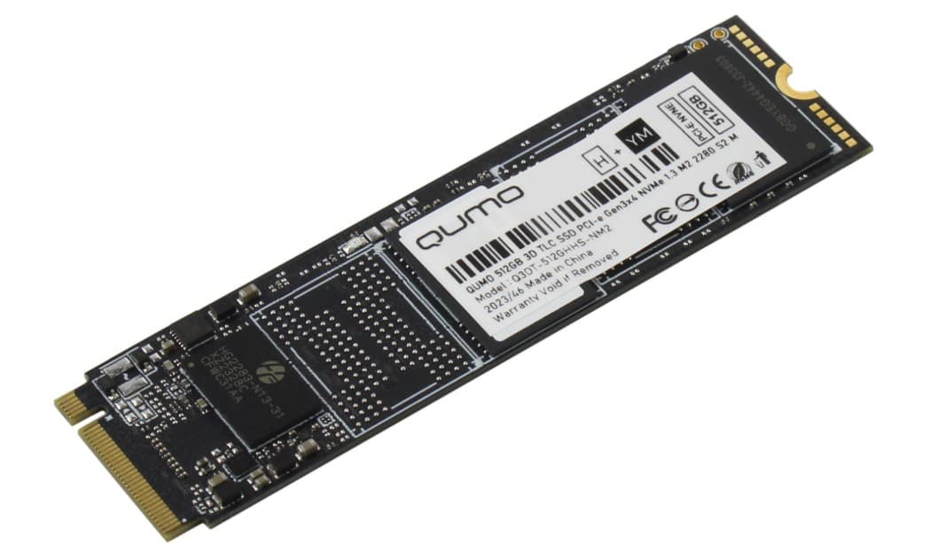 Накопитель SSD M.2 512GB QUMO M.2 2280 PCI-E Gen3 x4, NVMe (SM2263XT) 2100/1650 МБ/с