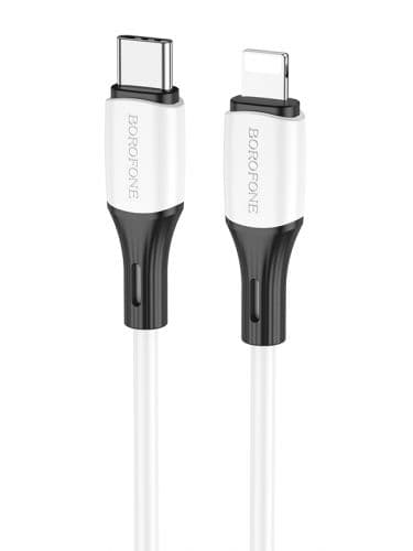 Кабель USB-Type-C - Lightning BOROFONE BX79 iP PD silicone charging Lightning, 1m (белый)