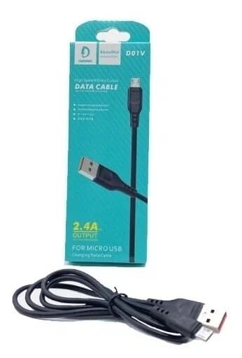 Кабель Micro-USB2.0 (AM/Mcro USB2.0 тип В) Denmen D01V, Micro 2.4A, 1m, black