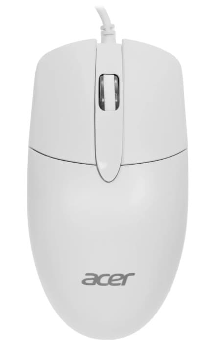 Мышь Acer OMW300 белый, оптическая, 1200dpi, USB, 3 кн., 1.8m, 117х62х38мм (ZL.MCECC.01V)