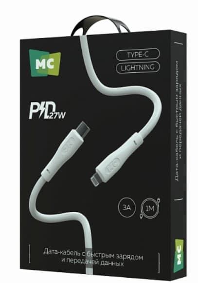 Кабель USB Type-C - Lightning для iPhone More choice K60ia 1.0m (White) PD 27W