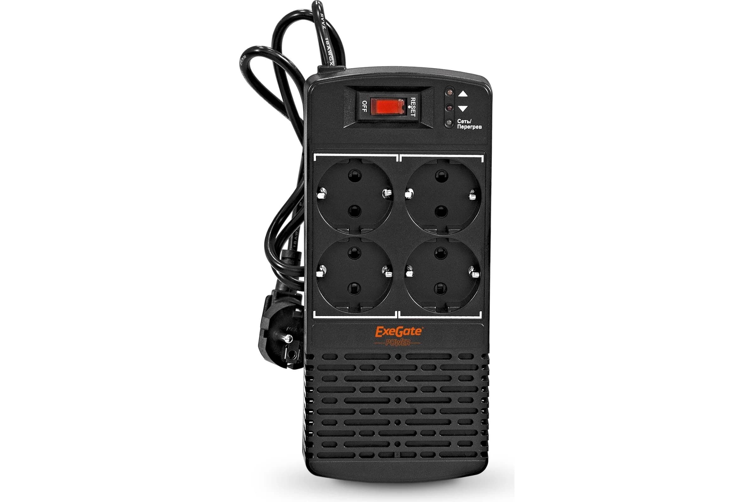 Стабилизатор напряжения ExeGate Power AD5000-600 (600VA/300W, 150-280В, 4 евророз.) (EP285937RUS)