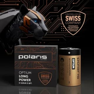 Батарейка Polaris PB LR14 (C) (2 шт) OPTIUM 7200 mAh (Тип C) (блистер на 2 шт.)