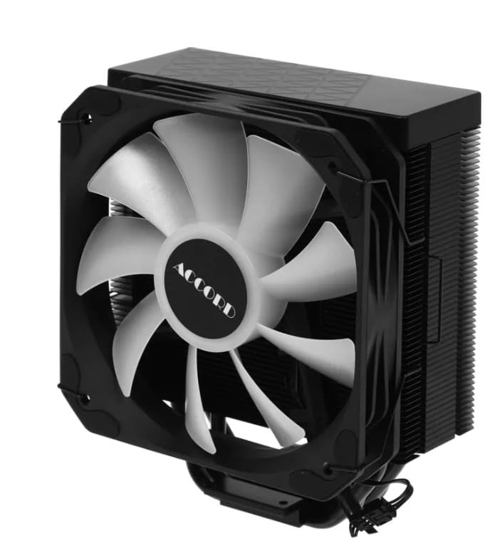 Кулер процессорный Accord ACC-YX4P13 ARGB, TDP 220W, 4-Pin, PWM, черный, 4 тепл.трубкиб FAN 130mm, LGA1700/1200/115X/AM4/AM5, 156.5mm