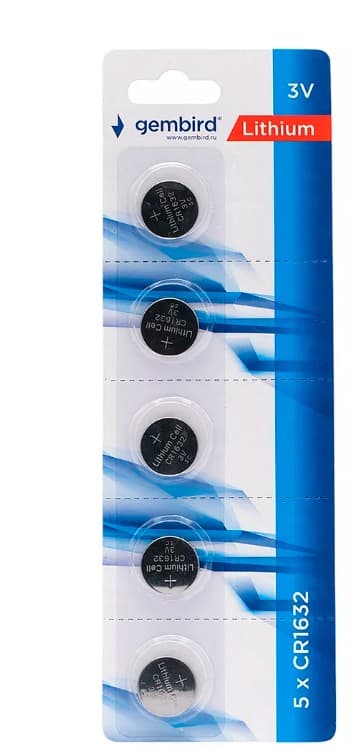 Батарейка Gembird Gb-CR1632 Lithium CR1632 (блистер на 1 шт.) (CR 1632) 3V, для TOYOTA/LEXUS/SUBARU и пр.