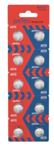 Батарейка Perfeo AG13, LR44, LR1154, G13, A76, GP76A, 357, SR44W