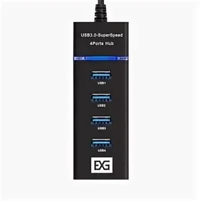 Разветвитель USB концентратор ExeGate DUB-331T, 4 порта, Хаб 3xUSB2.0, 1xUSB3.0, Black (EX299788RUS)
