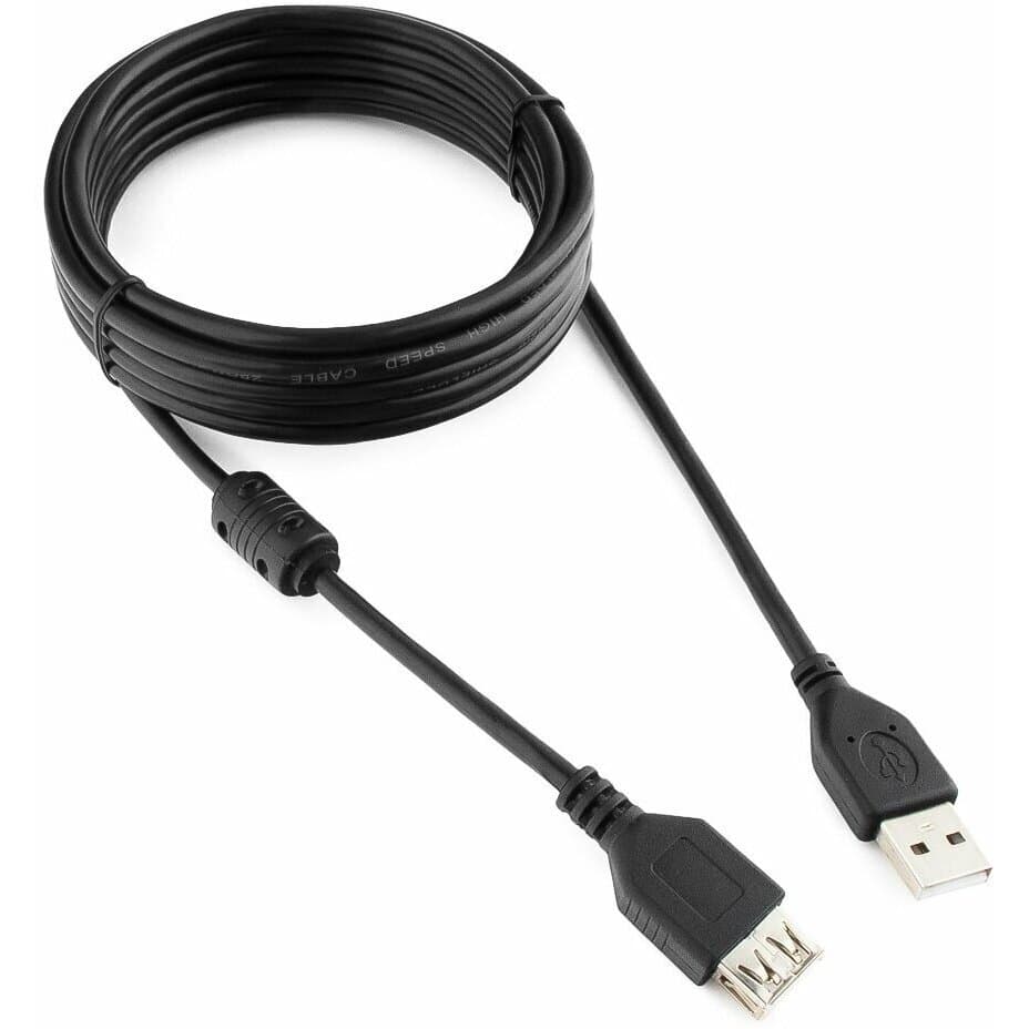 Кабель Удлинитель - USB2.0 AM/AF 3.0м Гарнизон GCC-USB2-AMAF-3M, AM/AF, медь, 3м, черный
