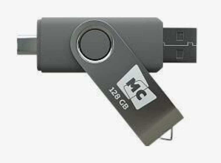 Накопитель USB 128 GB USB 2.0 + Type-C More Choice МФ128а (Silver) Серебристый