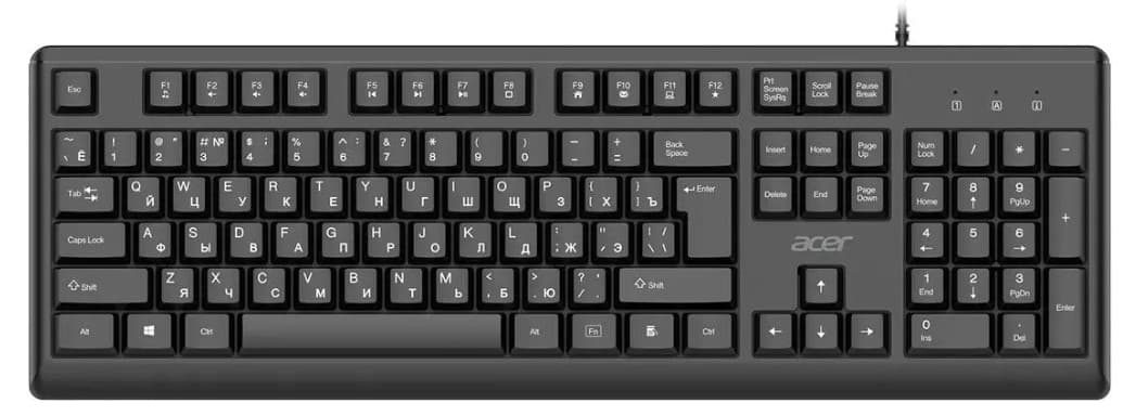 Клавиатура Acer OKW501 черный USB 1.8m (ZL.KBDEE.01U)