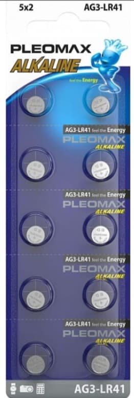 Батарейка SAMSUNG PLEOMAX Alkaline AG3, LR41, SR41W, 192, 392, 1.5V