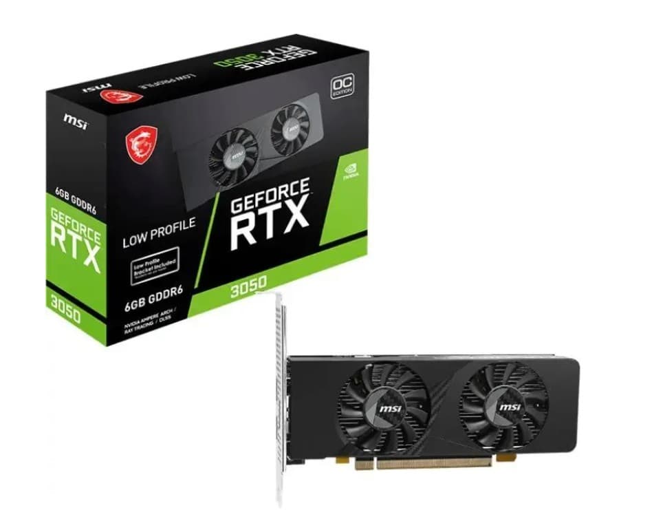 Видеокарта GF RTX 3050 6GB GDDR6 MSI RTX 3050 LP E 6G OC, 1492/14000, 2x HDMI, DisplayPort