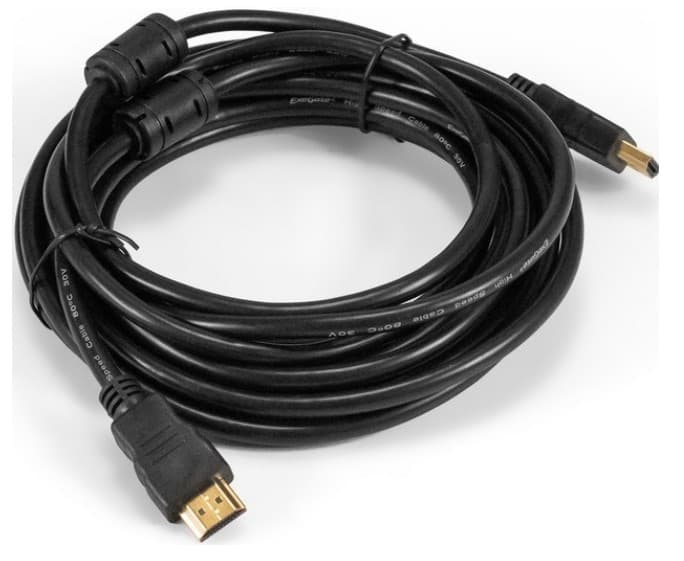 Кабель HDMI to HDMI, 5.0m Exegate EX-CC-HDMI-5.0F, v1.4 папа/папа, ферритовые кольца, позолоченные контакты) (EX294691RUS)