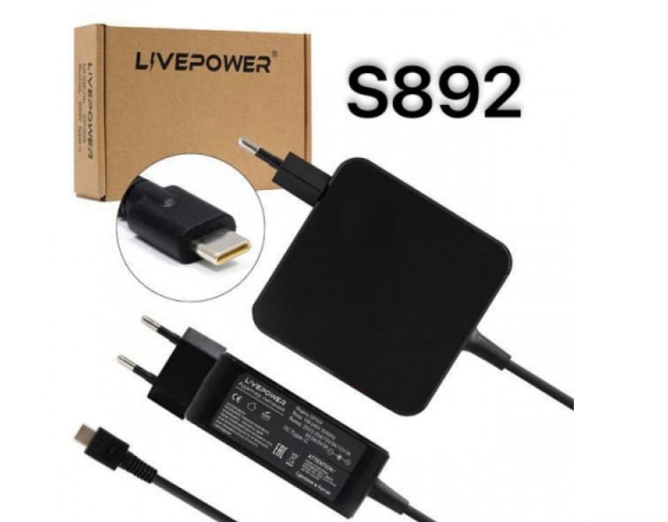 Адаптер питания для ноутбуков универсальный 220в Live-Power SP503 20V-3.25A (Type-C) 65W кабель 1.8м