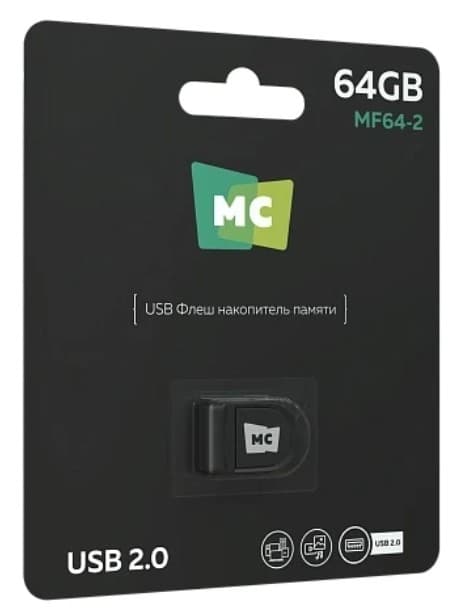 Накопитель USB 64 GB USB 2.0 More Choice Mini MF64-2 (Black)