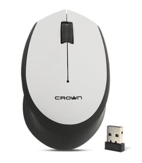 Мышь беспроводная Crown CMM-937W чёрный/серый, 1000 dp, 3кн.