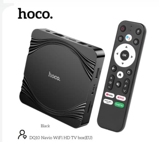 Смарт ТВ-приставка HOCO DQ10 WiFi HD черный (4/32 ГБ) 4K, Quad core Cortex-A53, 4LPDDR4x, Mali-G31, LAN, WiFi, Bluetooth, USB, TF, SPDIF