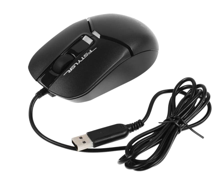 Мышь A4Tech Fstyler FM12S Fstyler, черный, бесшумная, 4 кнопки, широкое колесо прокрутки, 1200dpi
