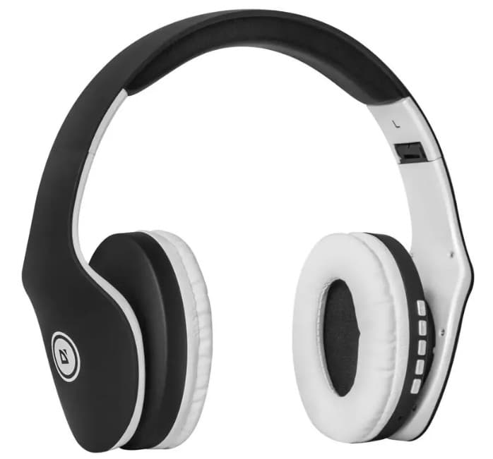 Bluetooth-гарнитура Defender FreeMotion B525 черный+бел, накладные полноразмерные, FM-радио, слот MicroSD, складная конструкция