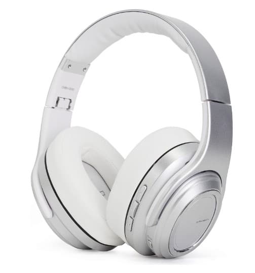 Bluetooth-гарнитура Crown CMBH-5050 серебристый, накладные, Bluetooth + проводной, складная конструкция