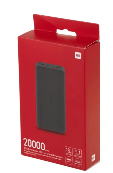 Портативное зарядное устройство (Power bank) Внешний аккумулятор Xiaomi Redmi 18W Fast Charge 20000mAh черный, 2x USB, Qualcomm Quick Charge 3.0
