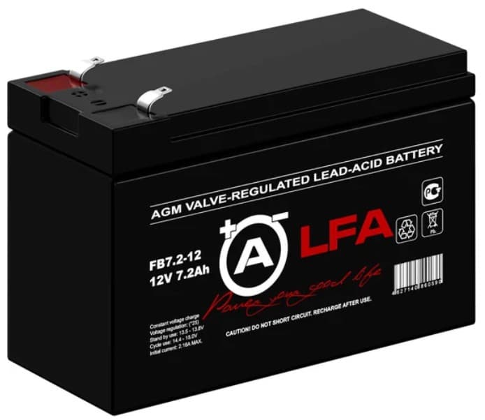 Аккумуляторная Батарея 12 В, 7.2Аh LFA FB7.2-12 F2 для ИБП и т.п.