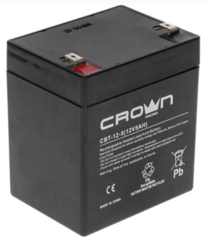 Аккумуляторная Батарея 12 В, 5.0Аh CROWN СВТ-12-5 (12V 5Ah) F2 CM000001652