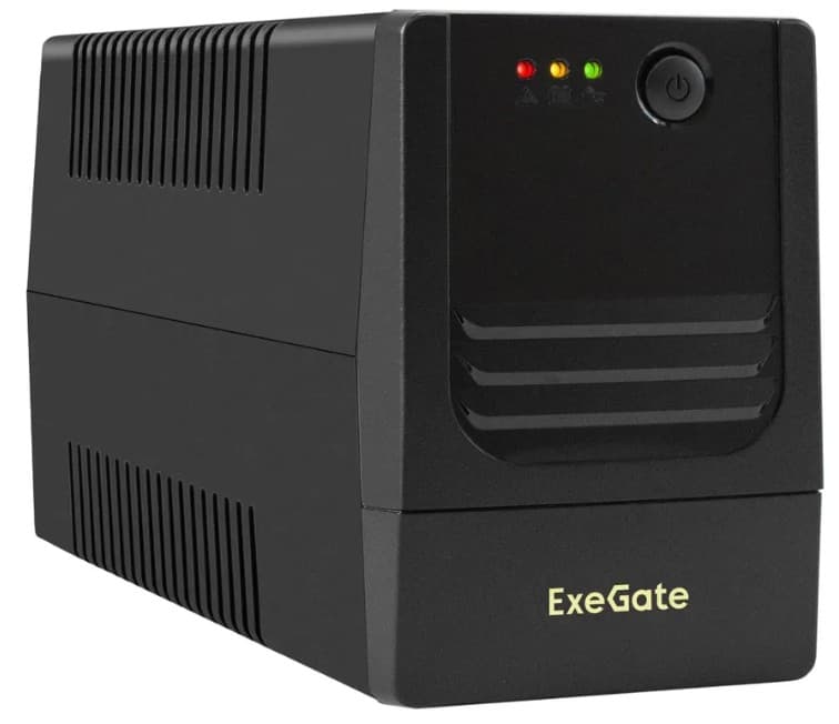 ИБП ExeGate Power NB-800.LED.AVR.2SH.USB, 800VA/480W, LED, AVR, 2*Schuko, USB, батарея 12V 9Ah, Black (EX299762RUS)