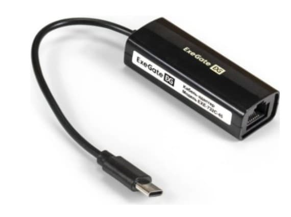Сетевой адаптер LAN CARD USB-C ExeGate EXE-732C-45 USB Type-C to Ethernet 100Mbps Realtek RTL8152B (EX296215RUS)