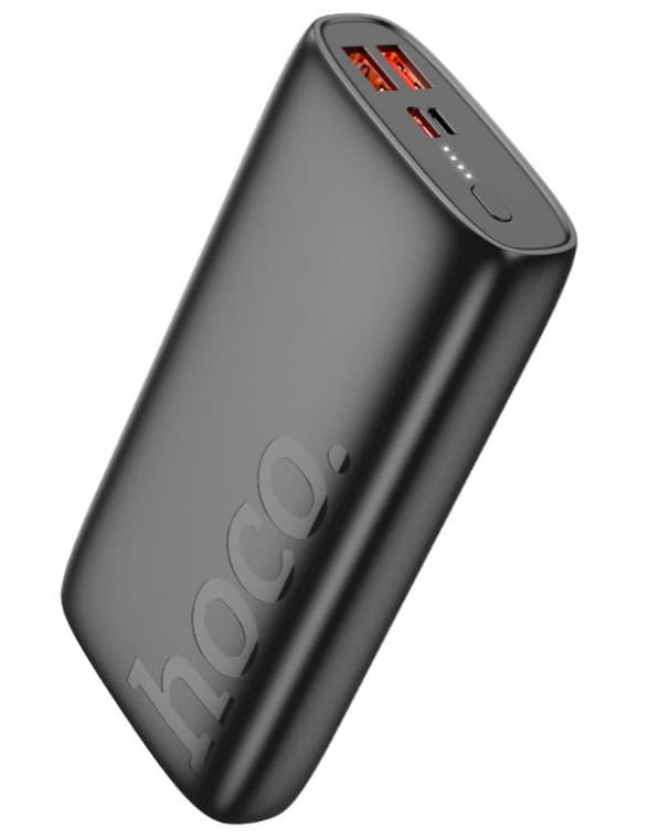Портативное зарядное устройство (Power bank) Внешний аккумулятор HOCO J122A Respect Black 20000mAh, 22.5W+PD20W, PD3.0,QC3.0, Output: 2xUSB, Type-C 22.5W, Input: Type-C/MicroUSB
