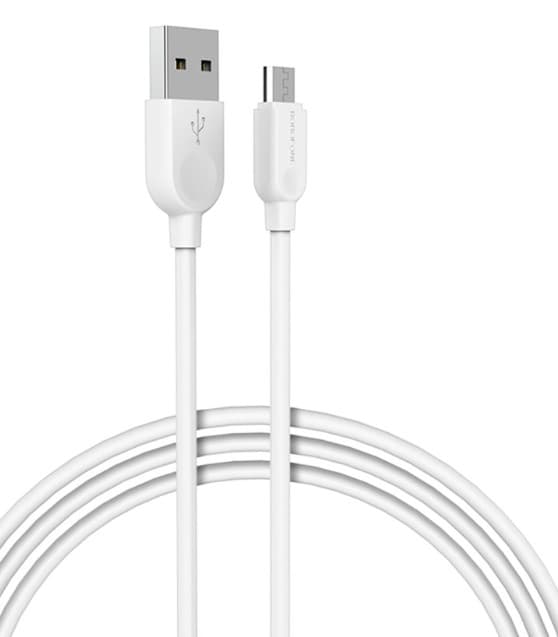 Кабель Micro-USB2.0 (AM/Mcro USB2.0 тип В) Borofone BX14 2m, white, data sync cable for Micro-USB devices
